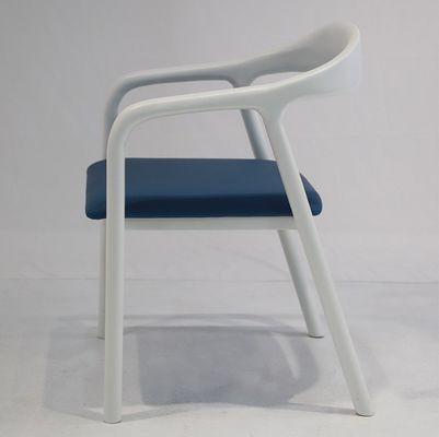 Nordic Modern Wood PU Leather Dining Wooden Living Room Furniture With Armrest For Customized Color in Office Building
