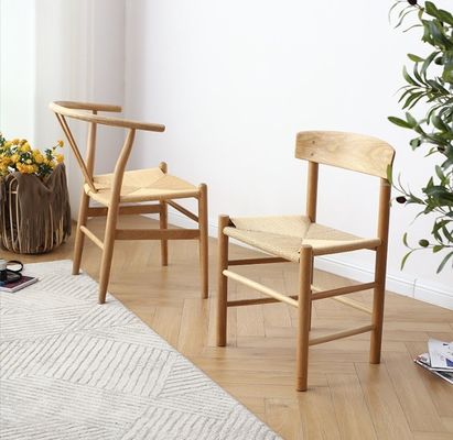 Dining Chair Best Customized Modern Style Oak Solid Wood Woven Cord Hotel Armrest Restaurant Chairs