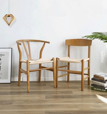 Dining Chair Best Customized Modern Style Oak Solid Wood Woven Cord Hotel Armrest Restaurant Chairs
