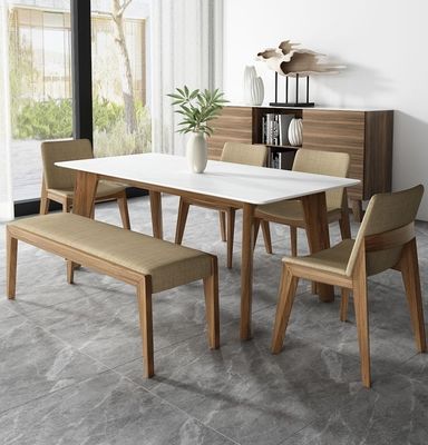 Solid Wood Villa Dinning Table Chairs With Nitrolacquer Finish And Modern Design For Dinning Room Restaurant And Hotel