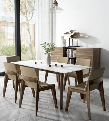 Solid Wood Villa Dinning Table Chairs With Nitrolacquer Finish And Modern Design For Dinning Room Restaurant And Hotel
