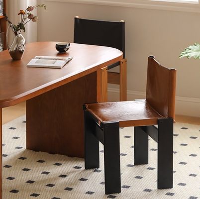 Italian Classic Luxury Modern Oil Wax Leather Wood Dining Chair for Living Room Furniture within Mail Packing N