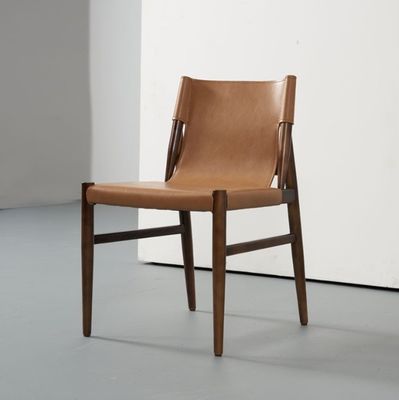 Wood Dining Chair Italian Classic Luxury Modern Cafe Chair Black/Brown Style Living PU Leather Living Room Furniture