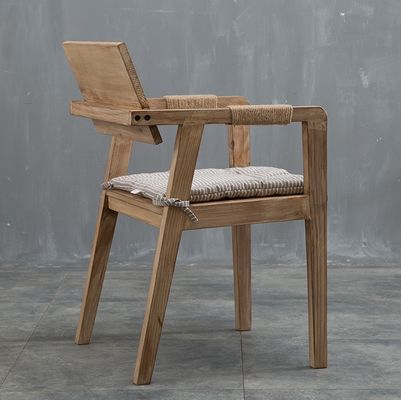 Living Room Furniture Dining Chair Japanese Design Modern Solid Wood Restaurant Chair with Armrest and Rubber Wood Cover Material