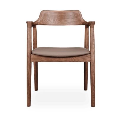 Restaurant Hotel Furniture Solid Wood Dining Chair with Upholstered Seat and Nordic Modern Style