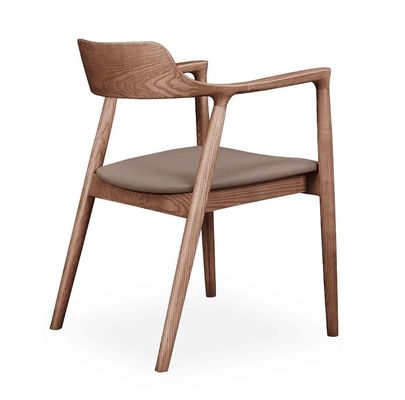 Restaurant Hotel Furniture Solid Wood Dining Chair with Upholstered Seat and Nordic Modern Style