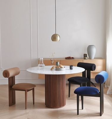 Velvet/Lamb Wool Cover Material Soft Seat Dining Room Chair for Home Furniture Living Room and Hotel Modern Sample Design