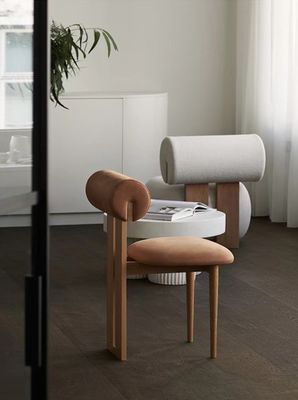 Velvet/Lamb Wool Cover Material Soft Seat Dining Room Chair for Home Furniture Living Room and Hotel Modern Sample Design