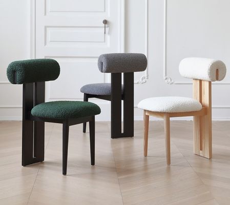 Velvet/Lamb Wool Cover Material Soft Seat Dining Room Chair for Home Furniture Living Room and Hotel Modern Sample Design