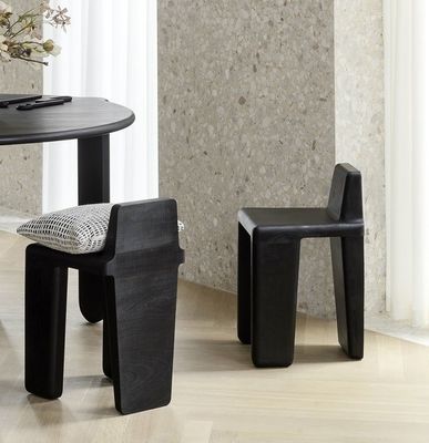 Modern Design Wood Seat Dining Chair Living Room Bar Stool Finish Nitrolacquer for Home Office