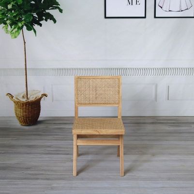 Hall Modern Simple Solid Wood Rattan Backrest Dining Room Chair For Living Room Furniture Rubber Wood