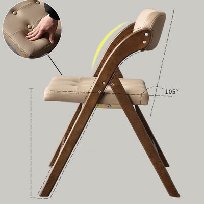 PU Leather Upholstered Solid Wood Folding Chair for Restaurant Hotel in Nordic Modern Style