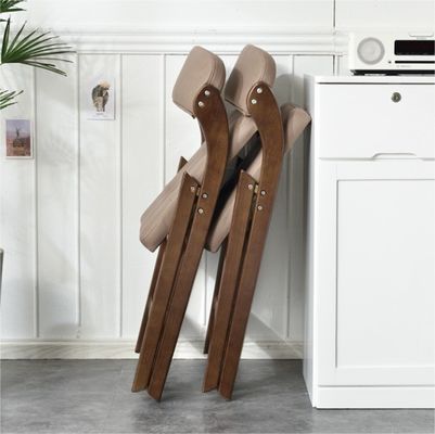 PU Leather Upholstered Solid Wood Folding Chair for Restaurant Hotel in Nordic Modern Style