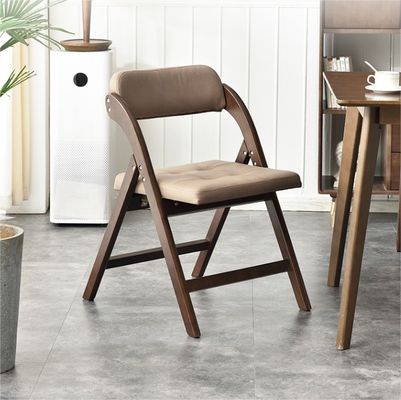 PU Leather Upholstered Solid Wood Folding Chair for Restaurant Hotel in Nordic Modern Style