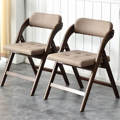 PU Leather Upholstered Solid Wood Folding Chair for Restaurant Hotel in Nordic Modern Style