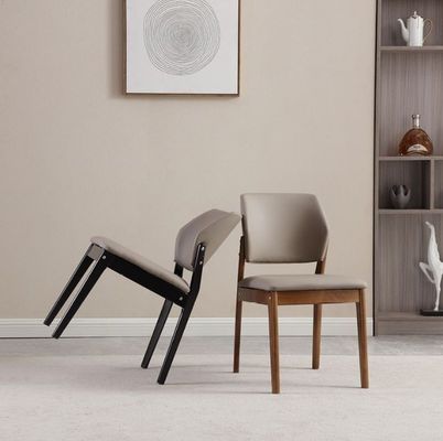 PU Leather Solid Wood Frame Nitrolacquer Finish Dinning Chair for Dinning Room Restaurant Living Room Furniture and Hotel