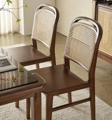 Living Room Furniture Finish Nitrolacquer Solid Wood Dining Chair for Rattan Leisure Design
