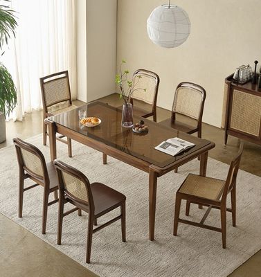 Living Room Furniture Finish Nitrolacquer Solid Wood Dining Chair for Rattan Leisure Design