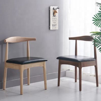 Dining Room Furniture European Style Modern Chairs with Ox Horn and PU/Fabric Seat Wooden Frame Mail Packing Y