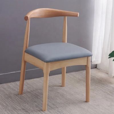Dining Room Furniture European Style Modern Chairs with Ox Horn and PU/Fabric Seat Wooden Frame Mail Packing Y