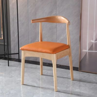 Dining Room Furniture European Style Modern Chairs with Ox Horn and PU/Fabric Seat Wooden Frame Mail Packing Y