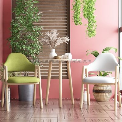 Wooden Frame Dinning Room Chair Nordic Home Furniture Kitchen Upholstered Fabric Seat for Hotel Restaurant and Home