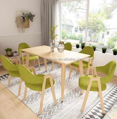 Wooden Frame Dinning Room Chair Nordic Home Furniture Kitchen Upholstered Fabric Seat for Hotel Restaurant and Home