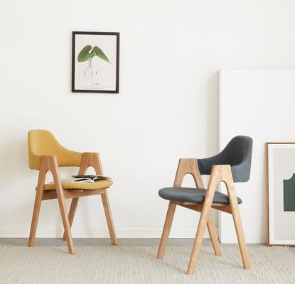 Modern Design Wooden Frame Nordic Home Furniture Kitchen Upholstered Dinning Room Chair Fabric for Hotel Restaurant