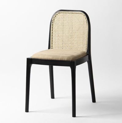 Lamb Wool/Velvet Rattan Dining Chair W47*D50*H78CM Luxury Modern Wood for Living Room Furniture