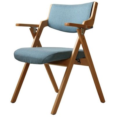 Foldable Chair Fabric Oak Wood Metal Folding Dining Chairs For Events W50*D60*H82CM Dining Room Furniture