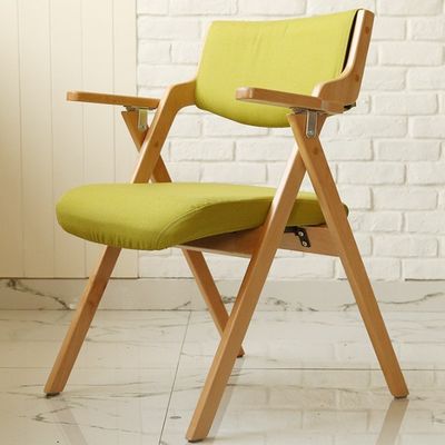 Foldable Chair Fabric Oak Wood Metal Folding Dining Chairs For Events W50*D60*H82CM Dining Room Furniture