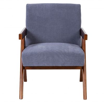 Designed Genuine Leather and Solid Wood Armchair Chair for Customized Practicality in Living Room