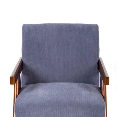 Designed Genuine Leather and Solid Wood Armchair Chair for Customized Practicality in Living Room