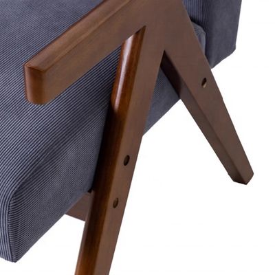 Designed Genuine Leather and Solid Wood Armchair Chair for Customized Practicality in Living Room