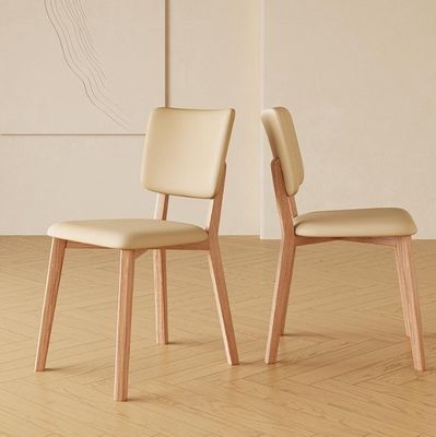 Modern Nordic Design Solid Wood Dining Table Set with Black/White PU Leather Chairs and Nordic Style