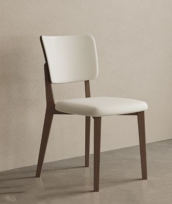 Modern Nordic Design Solid Wood Dining Table Set with Black/White PU Leather Chairs and Nordic Style