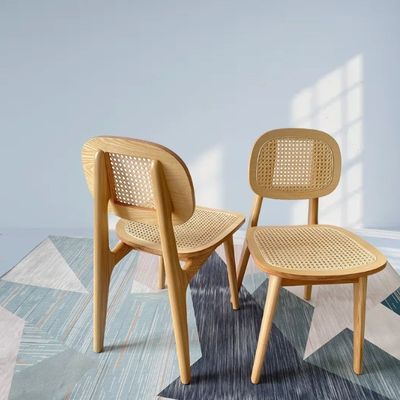 Modern Rattan Dining Chair for Hotel Luxury Home Furniture in Oak Natural