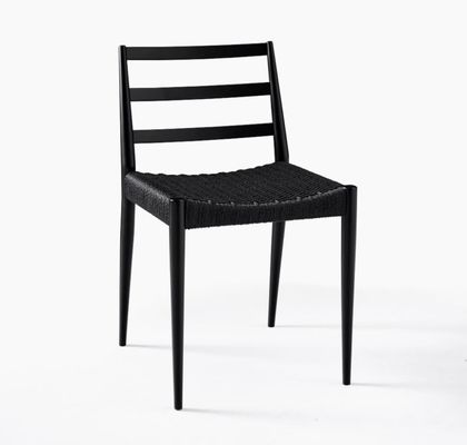 Solid Wood Woven Cord Dining Chair for School Furniture in Nordic Modern Construction
