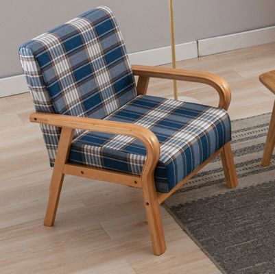 Home Furniture Lounge Modern Wood Arm Chair Sofa Chair with PU Leather/Fabric Cover Material Mail Packing N