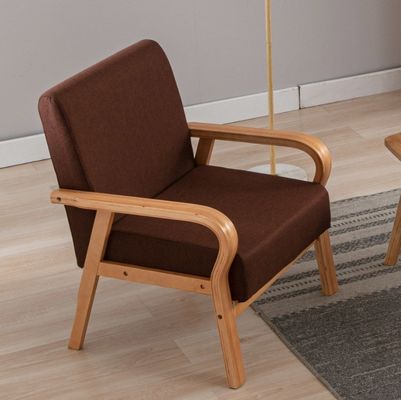Home Furniture Lounge Modern Wood Arm Chair Sofa Chair with PU Leather/Fabric Cover Material Mail Packing N