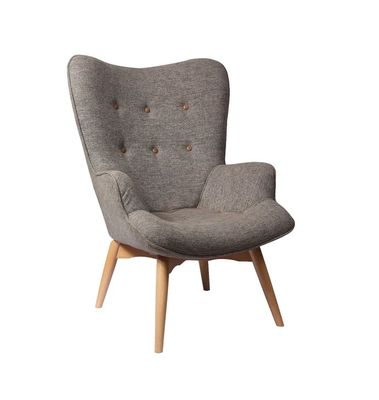 Wood Chairs Sofa Upholstered Chair Modern Solid Wood Leisure Lounge Chair with Stool Living Room Furniture
