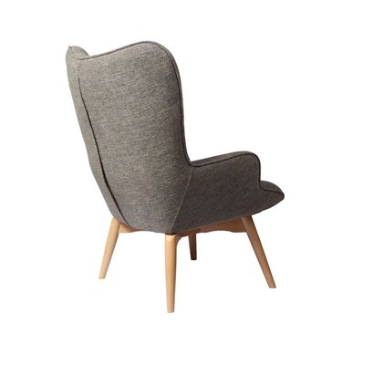 Wood Chairs Sofa Upholstered Chair Modern Solid Wood Leisure Lounge Chair with Stool Living Room Furniture