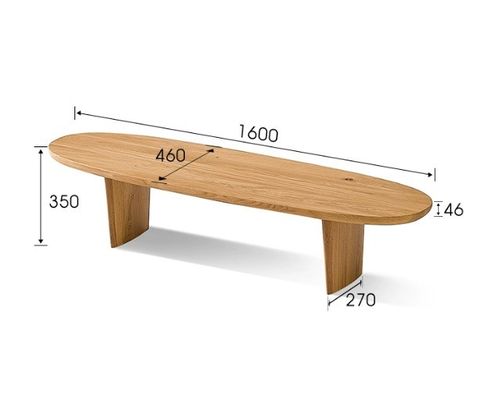 Modern Nordic Wood Coffee Table for Living Room without Folding in Walnut Color