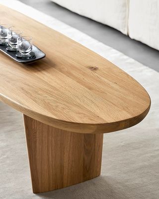 Modern Nordic Wood Coffee Table for Living Room without Folding in Walnut Color