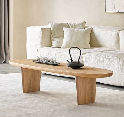 Modern Nordic Wood Coffee Table for Living Room without Folding in Walnut Color
