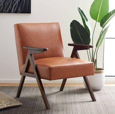 Home Furniture Customized Armchair Solid Wood Chair with Design and Fabric/PU Leather