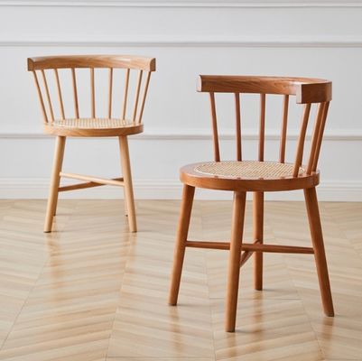 Dining Room Furniture Modern Nordic Style Cover Room Rattan Wood Back Chair with Nitrolacquer Finish