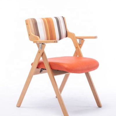 Nordic Classical Morden Wooden Foldable Leisure Arm Dining Chair Function Dining Room W45cm*D51cm*H83cm for Living Room