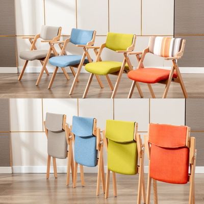 Nordic Classical Morden Wooden Foldable Leisure Arm Dining Chair Function Dining Room W45cm*D51cm*H83cm for Living Room
