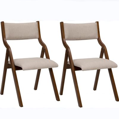 NC/PU Paint Finish Wooden Legs Fabric Upholstered Dining Foldable Chair for Restaurant Suppliers in Bulk